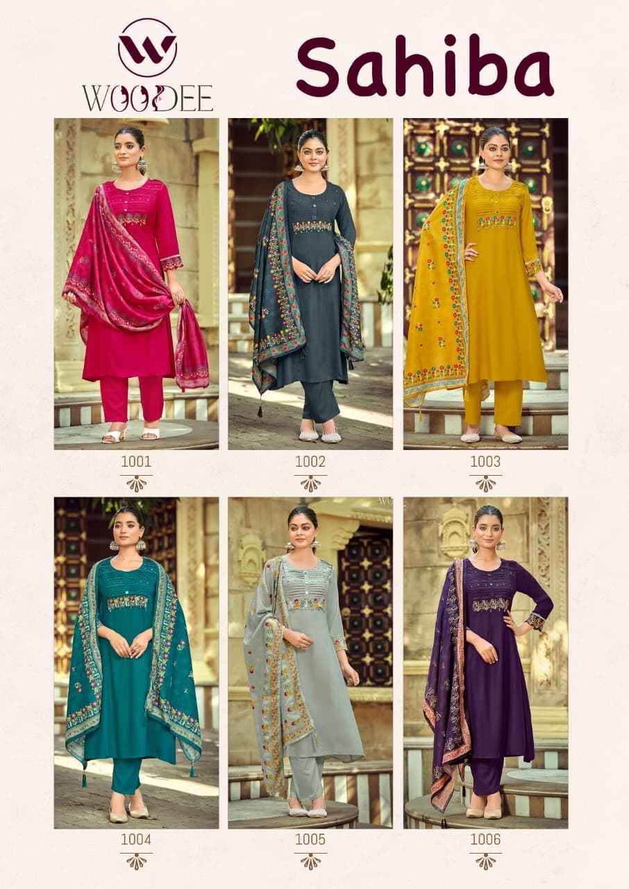 SAHIBA BY WOODEE 1001 TO 1006 Series Stylish Fancy Colorful party Wear dresses At Wholesale Price